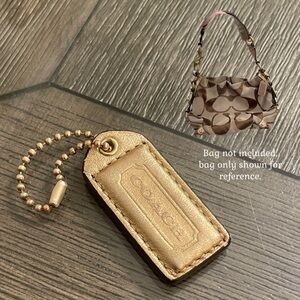Coach Metallic Gold Leather Logo Hangtag